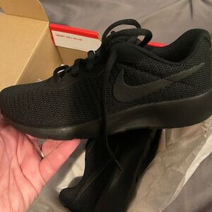 Black Nikes, size 2 youth boys, new